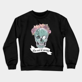 Zombie skull with flowers Crewneck Sweatshirt